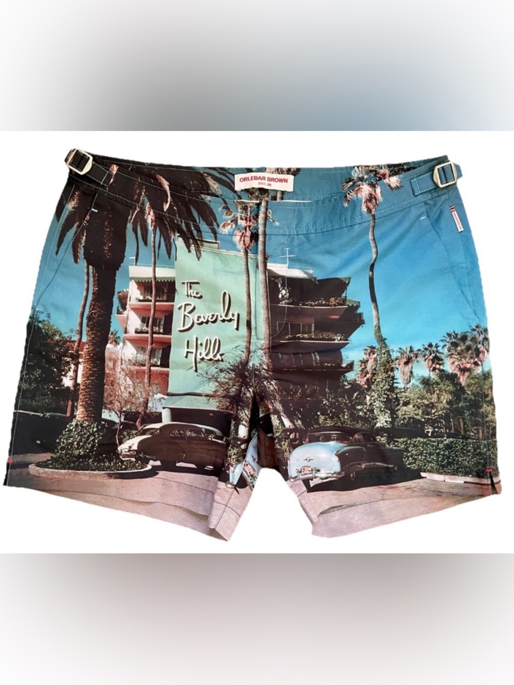 Dorchester BEVERLY HILLS HOTEL x ORLEBAR BROWN Slim Aarons SWIM TRUNKS 36 EUC